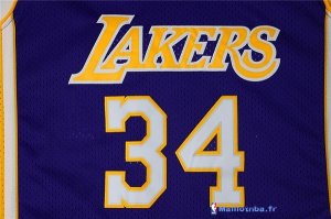 Maillot NBA Pas Cher Los Angeles Lakers Shaquille O'Neal 34 Pourpre