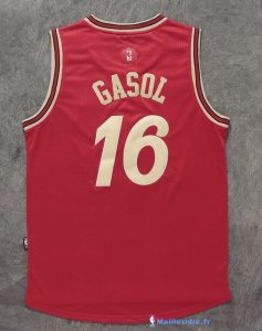 Maillot NBA Pas Cher Noël Chicago Bulls Gasol 16 Rouge