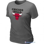 T-Shirt NBA Pas Cher Femme Chicago Bulls Gris Fer