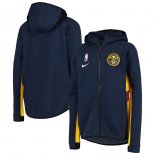 Denver Nuggets Nike Navy Team Logo Showtime Performance Raglan Full-Zip Hoodie