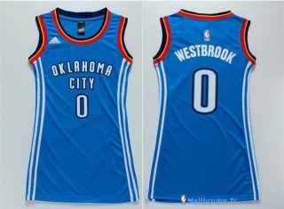 Maillot NBA Pas Cher Oklahoma City Thunder Femme Russell Westbrook 0 Bleu