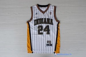 Maillot NBA Pas Cher Indiana Pacers Paul George 24 Blanc Bande