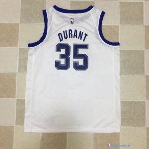 Maillot NBA Pas Cher Golden State Warriors Kevin Durant 35 Nike Retro Blanc 2017/18