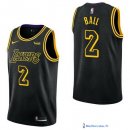 Maillot NBA Pas Cher Los Angeles Lakers Lonzo Ball 2 Noir Ville 2017/18