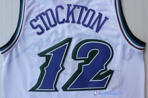Maillot NBA Pas Cher Utah Jazz John Stockton 12 Blanc