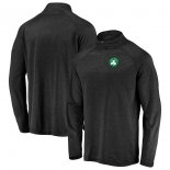 Boston Celtics Fanatics Branded Black Iconic Striated Raglan Quarter-Zip Pullover Jacket