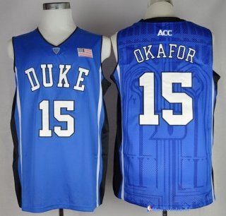 Maillot NCAA Pas Cher Duke Jahlil Okafor 15 Bleu