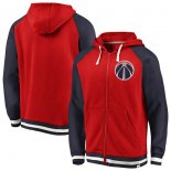 Washington Wizards Fanatics Branded RedNavy True Classic Vintage Retro Stripe Fleece Full-Zip Hoodie