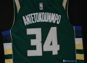 Maillot NBA Pas Cher Milwaukee Bucks Giannis Antetokounmpo 34 Vert 2017/18