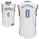 Maillot NBA Pas Cher Oklahoma City Thunder Russell Westbrook 0 Blanc