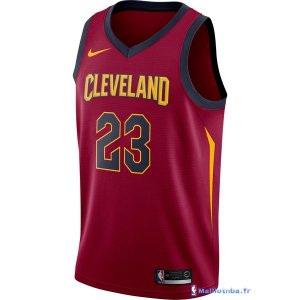 Maillot NBA Pas Cher Cleveland Cavaliers LeBron James 23 Rouge Icon 2017/18