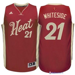 Maillot NBA Pas Cher Noël Miami Heat Blancside 21 Rouge