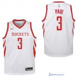 Maillot NBA Pas Cher Houston Rockets Junior Chris Paul 3 Blanc Association 2017/18