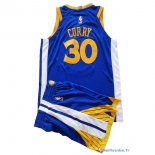 Maillot NBA Pas Cher Golden State Warriors Junior Stephen Curry 30 Ensemble Complet Bleu 2017/18