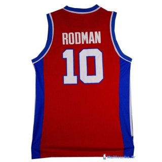 Maillot NBA Pas Cher Detroit Pistons Dennis Rodman 10 Retro Rouge