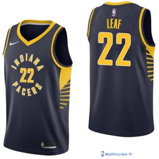 Maillot NBA Pas Cher Indiana Pacers T.J. Leaf 22 Marine Icon 2017/18