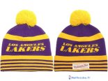 Tricoter un Bonnet NBA Los Angeles Lakers 2017 Pourpre Jaune