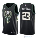 Maillot NBA Pas Cher Milwaukee Bucks Sterling Brown 23 Noir Statement 2017/18