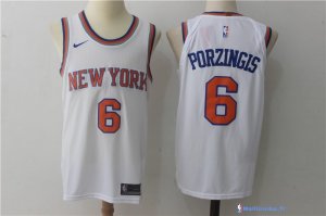 Maillot NBA Pas Cher New York Knicks Kristaps Porzingis 6 Blanc Association 2017/18