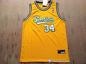 Maillot NBA Pas Cher Seattle Supersonics Ray Allen 34 Retro Jaune