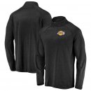 Los Angeles Lakers Fanatics Branded Black Iconic Striated Raglan Quarter-Zip Pullover Jacket