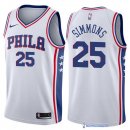 Maillot NBA Pas Cher Philadelphia Sixers Ben Simmons 25 Blanc Association 2017/18