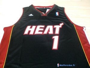 Maillot NBA Pas Cher Miami Heat Chris Bosh 1 Noir Rouge