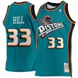 Detroit Pistons Grant Hill Mitchell & Ness Teal Road 199899 Hardwood Classics Authentic Jersey