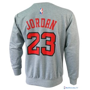 Maillot NBA Pas Cher Chicago Bulls Michael Jordan 23 ML Gris