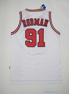 Maillot NBA Pas Cher Chicago Bulls Dennis Rodman 91 Blanc