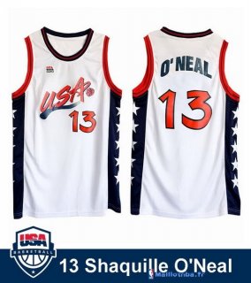 Maillot NBA Pas Cher USA 1996 Shaquille O'neal 13 Blanc