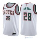 Maillot NBA Pas Cher Milwaukee Bucks Gerald Green 28 Retro Blanc 2017/18