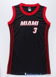 Maillot NBA Pas Cher Miami Heat Femme Dwyane Wadet 3 Noir