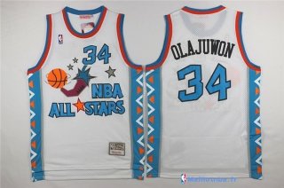 Maillot NBA Pas Cher All Star 1996 Hakeem Abdul Olajuwon 34 Blanc