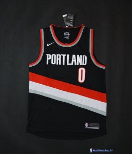 Maillot NBA Pas Cher Portland Trail Blazers Damian Lillard 0 Noir Icon 2017/18