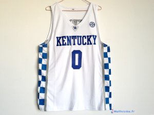 Maillot NCAA Pas Cher Kansas De'Aaron Fox 0 Blanc