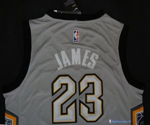 Maillot NBA Pas Cher Cleveland Cavaliers LeBron James 23 Gris Ville 2017/18