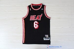 Maillot NBA Pas Cher Miami Heat LeBron James 6 Retro Noir