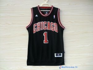 Maillot NBA Pas Cher Chicago Bulls Derrick Rose 1 Noir Rouge