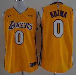 Maillot NBA Pas Cher Los Angeles Lakers Kyle Kuzma 0 Jaune 2017/18