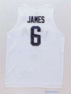 Maillot NBA Pas Cher USA 2016 James 6 Blanc