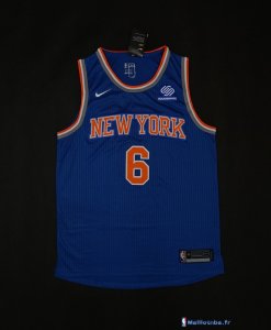 Maillot NBA Pas Cher New York Knicks Kristaps Porzingis 6 Bleu 2017/18