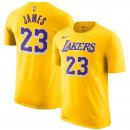 Los Angeles Lakers LeBron James Nike Gold Icon Edition Name & Number Performance T-Shirt