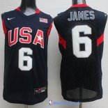 Maillot NBA Pas Cher USA 2008 James 6 Noir