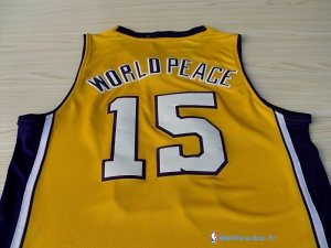 Maillot NBA Pas Cher Los Angeles Lakers Metta World 15 Peace Jaune