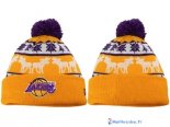 Tricoter un Bonnet NBA Los Angeles Lakers 2017 Jaune 1