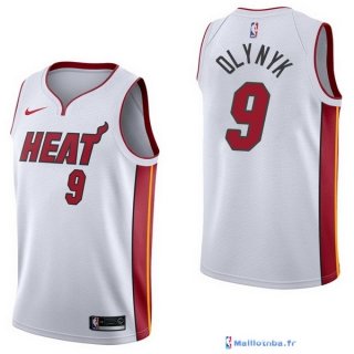 Maillot NBA Pas Cher Miami Heat Kelly Olynyk 9 Blanc Association 2017/18