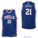 Maillot NBA Pas Cher Philadelphia Sixers Junior Joel Embiid 21 Bleu Icon 2017/18