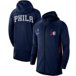 Philadelphia 76ers Nike Royal Authentic Showtime Performance Raglan Full-Zip Hoodie