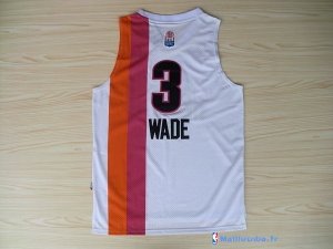 Maillot ABA Pas Cher Miami Heat Wade 3 Blanc